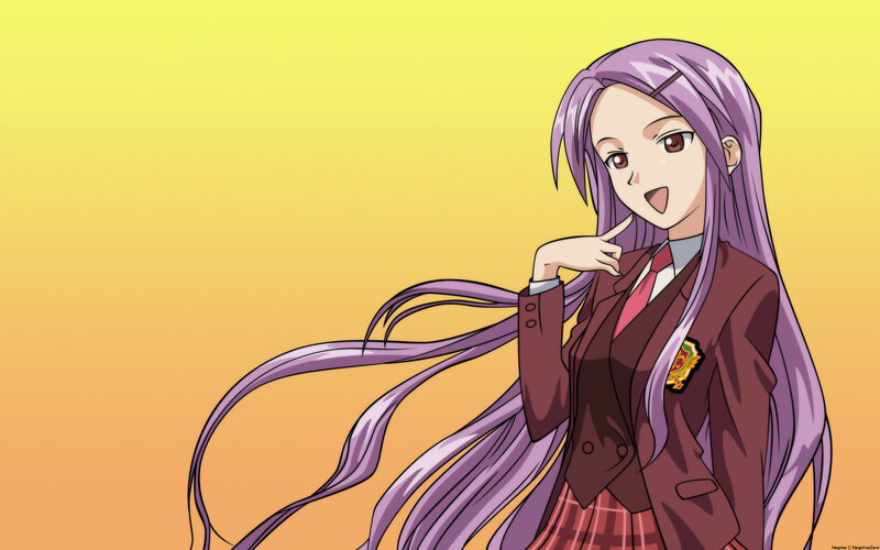 anime girl with purple hair