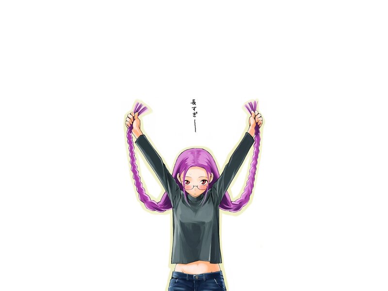 anime girl with purple hair