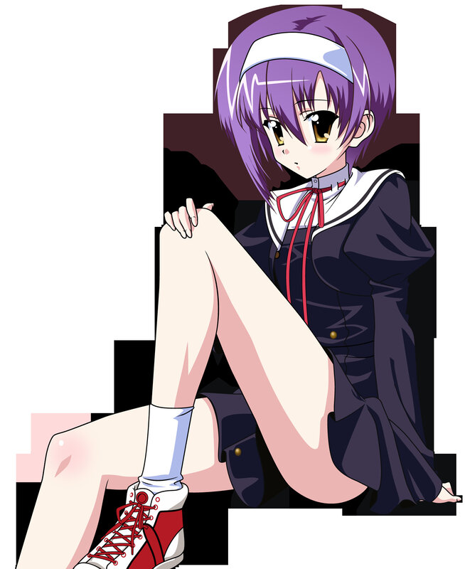 anime girl with purple hair