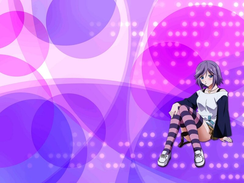 anime girl with purple hair