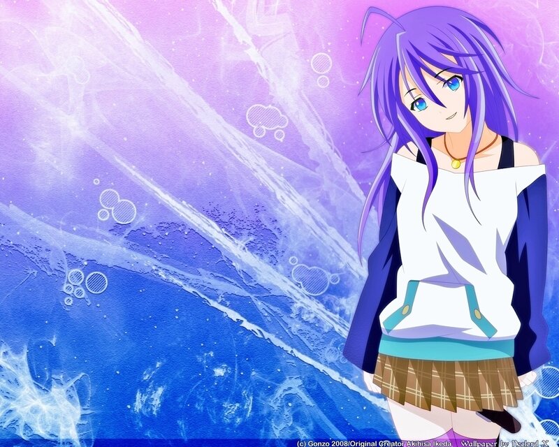 anime girl with purple hair