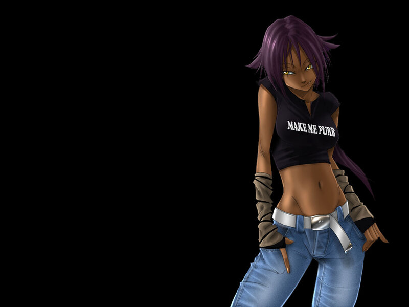 anime girl with purple hair