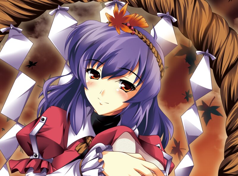 anime girl with purple hair