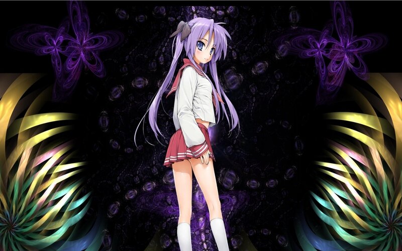 anime girl with purple hair