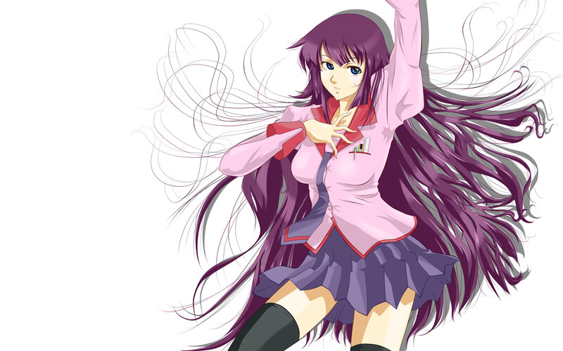 anime girl with purple hair