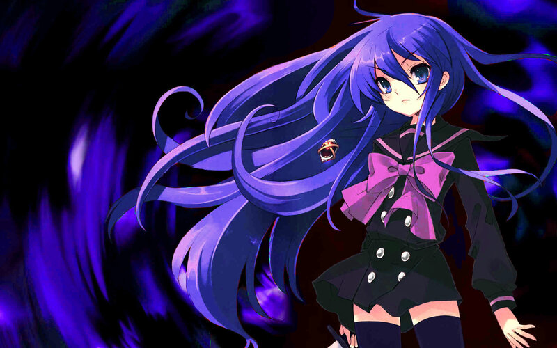 anime girl with purple hair