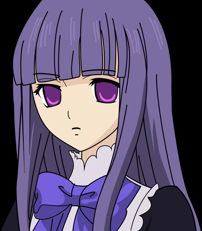 anime girl with purple hair