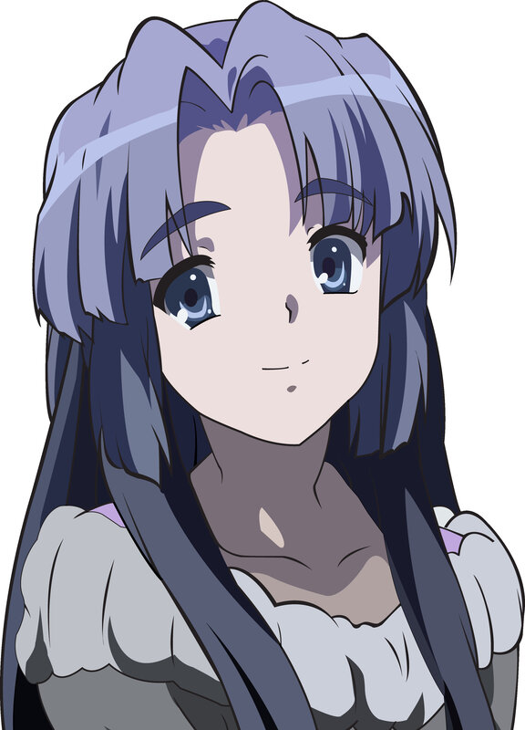 anime girl with purple hair