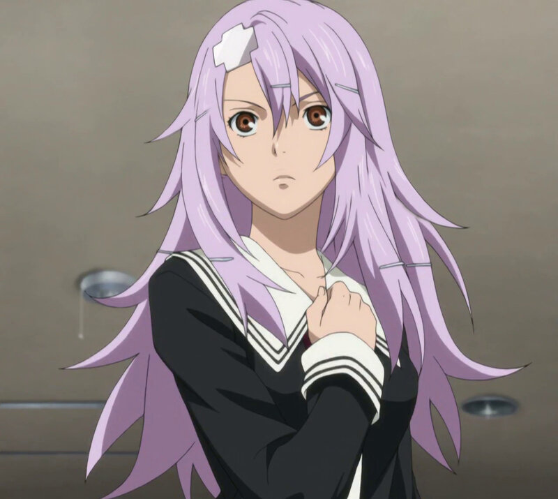 anime girl with purple hair