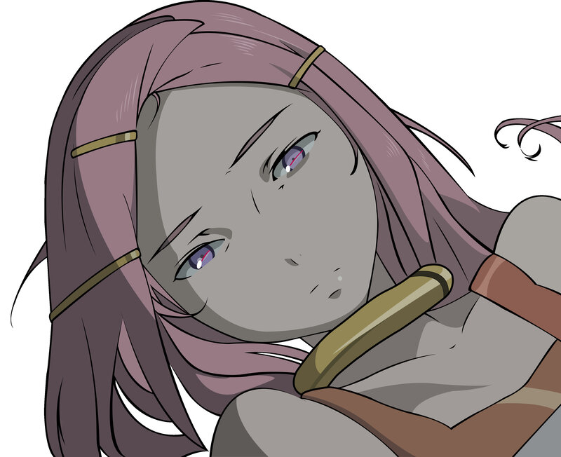 anime girl with purple hair