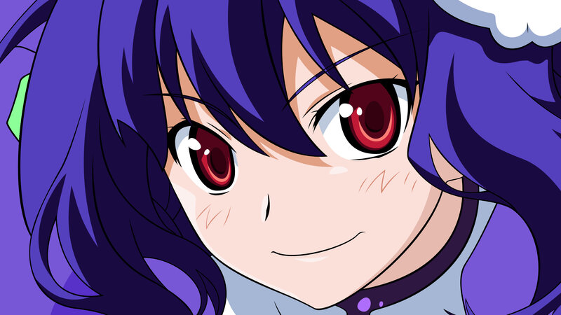 anime girl with purple hair