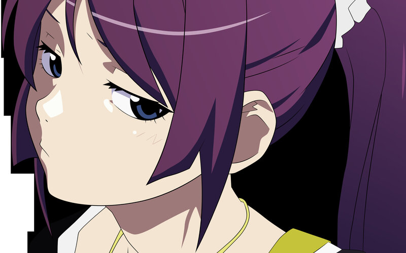 anime girl with purple hair