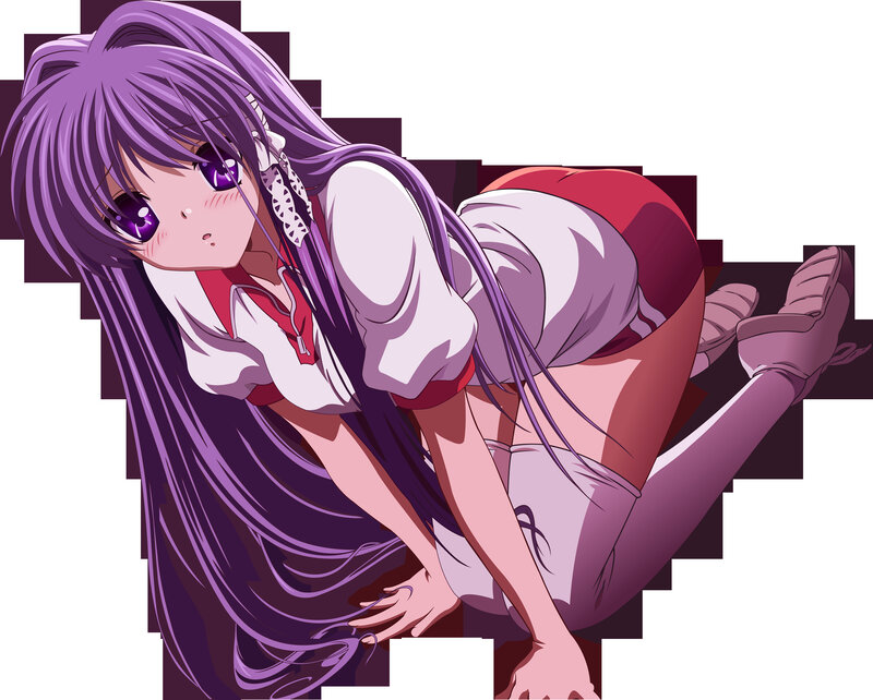 anime girl with purple hair