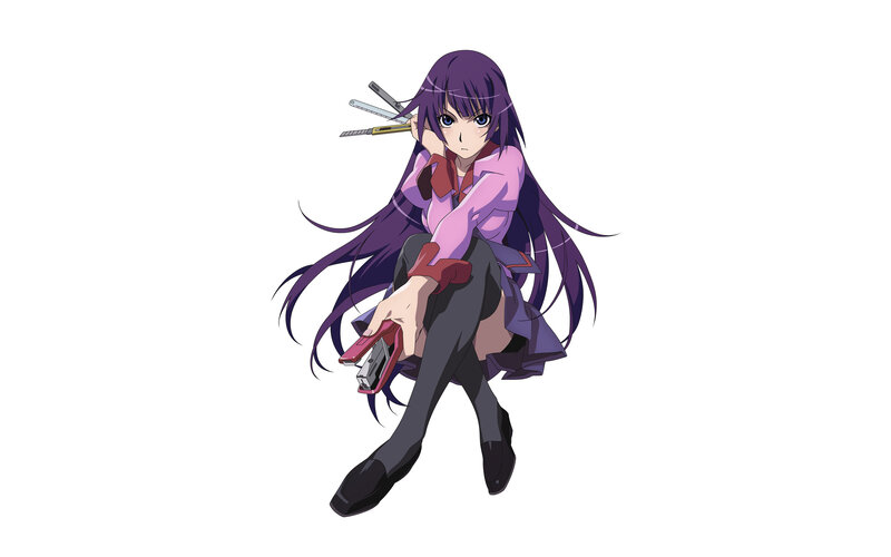 anime girl with purple hair