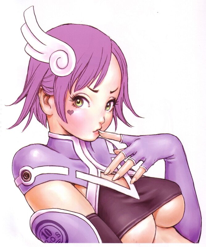 anime girl with purple hair