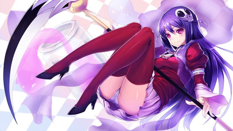 anime girl with purple hair
