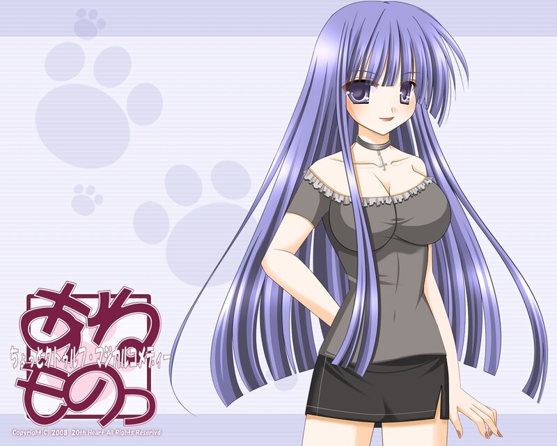 anime girl with purple hair