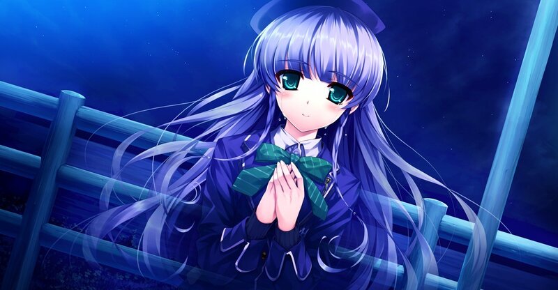 anime girl with purple hair