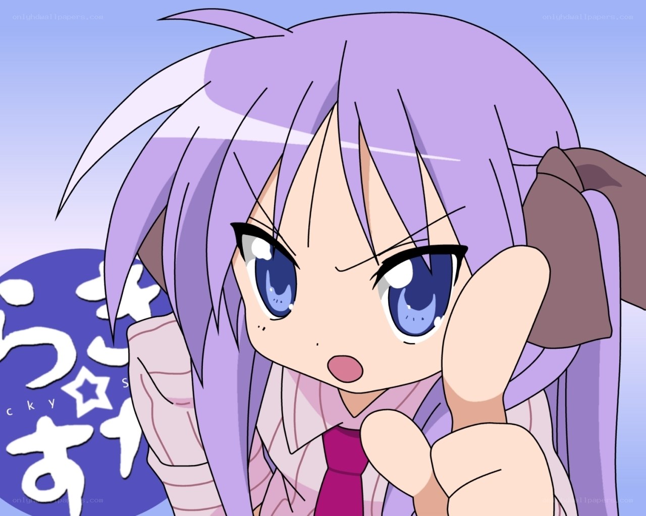 anime girl with purple hair