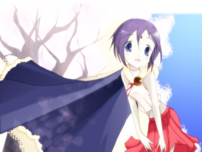 anime girl with purple hair