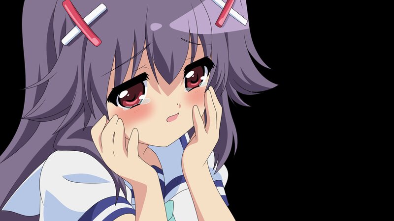 anime girl with purple hair