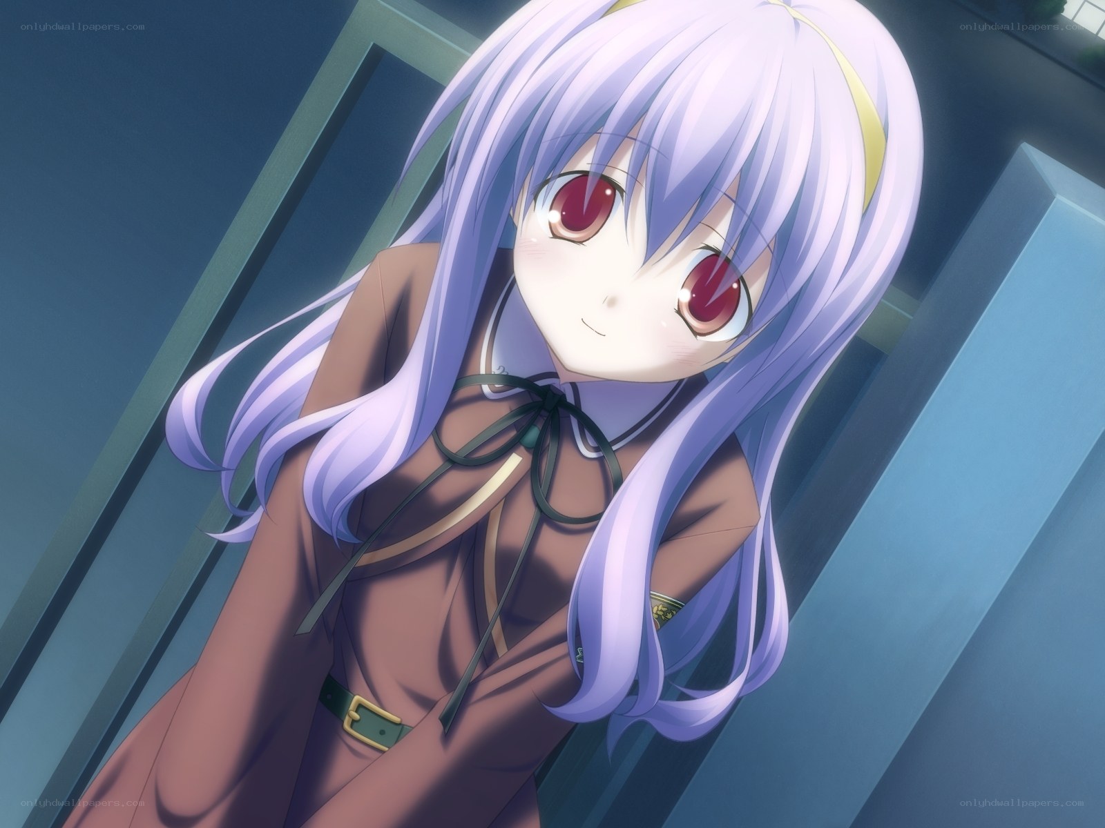 anime girl with purple hair