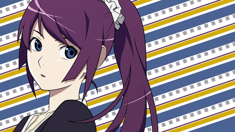 anime girl with purple hair