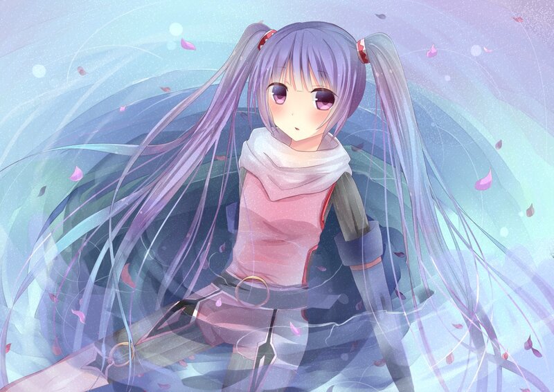 anime girl with purple hair