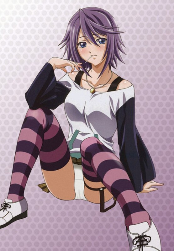 anime girl with purple hair