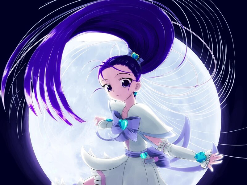 anime girl with purple hair