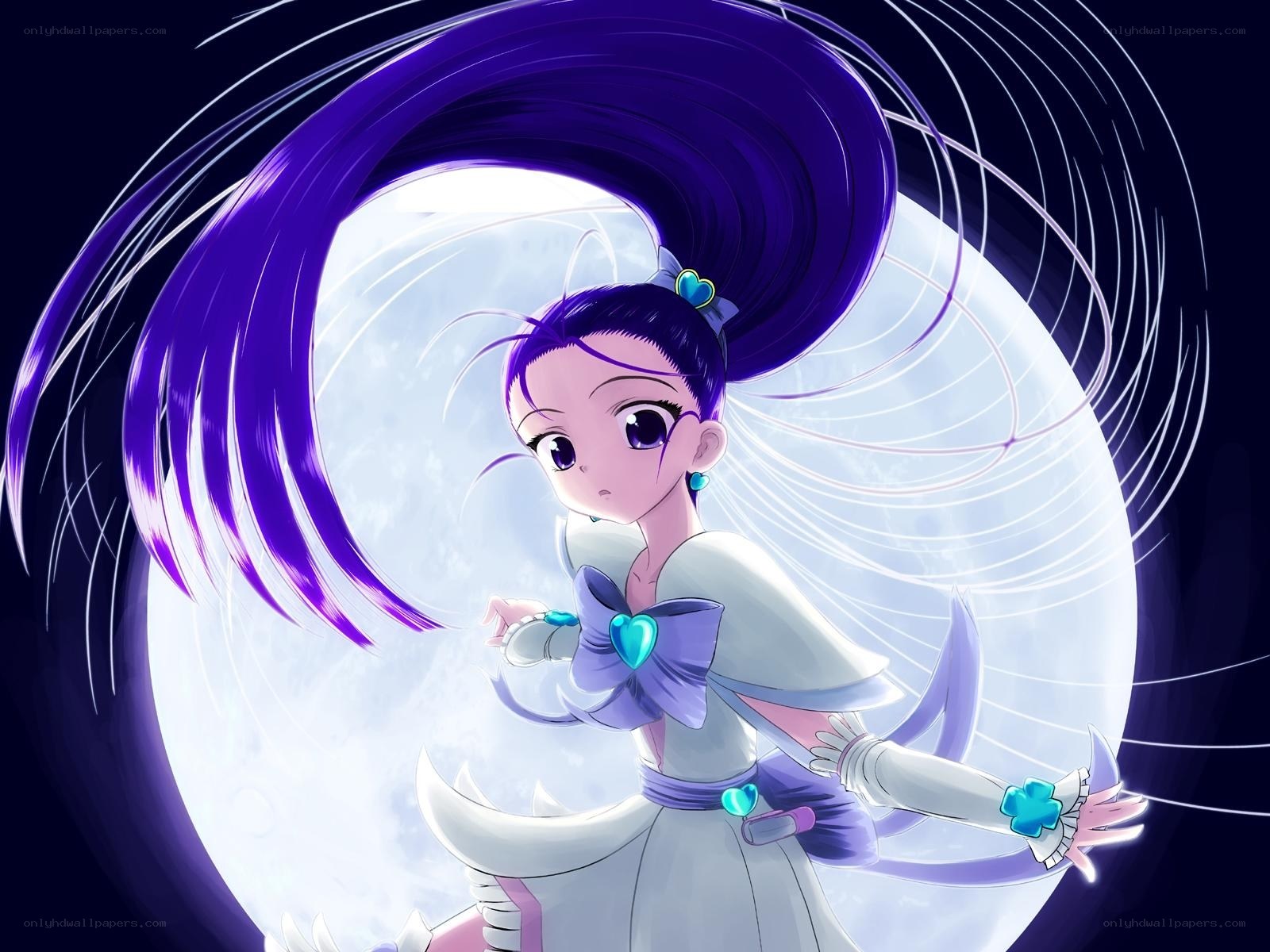 anime girl with purple hair