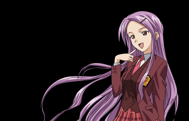 anime girl with purple hair