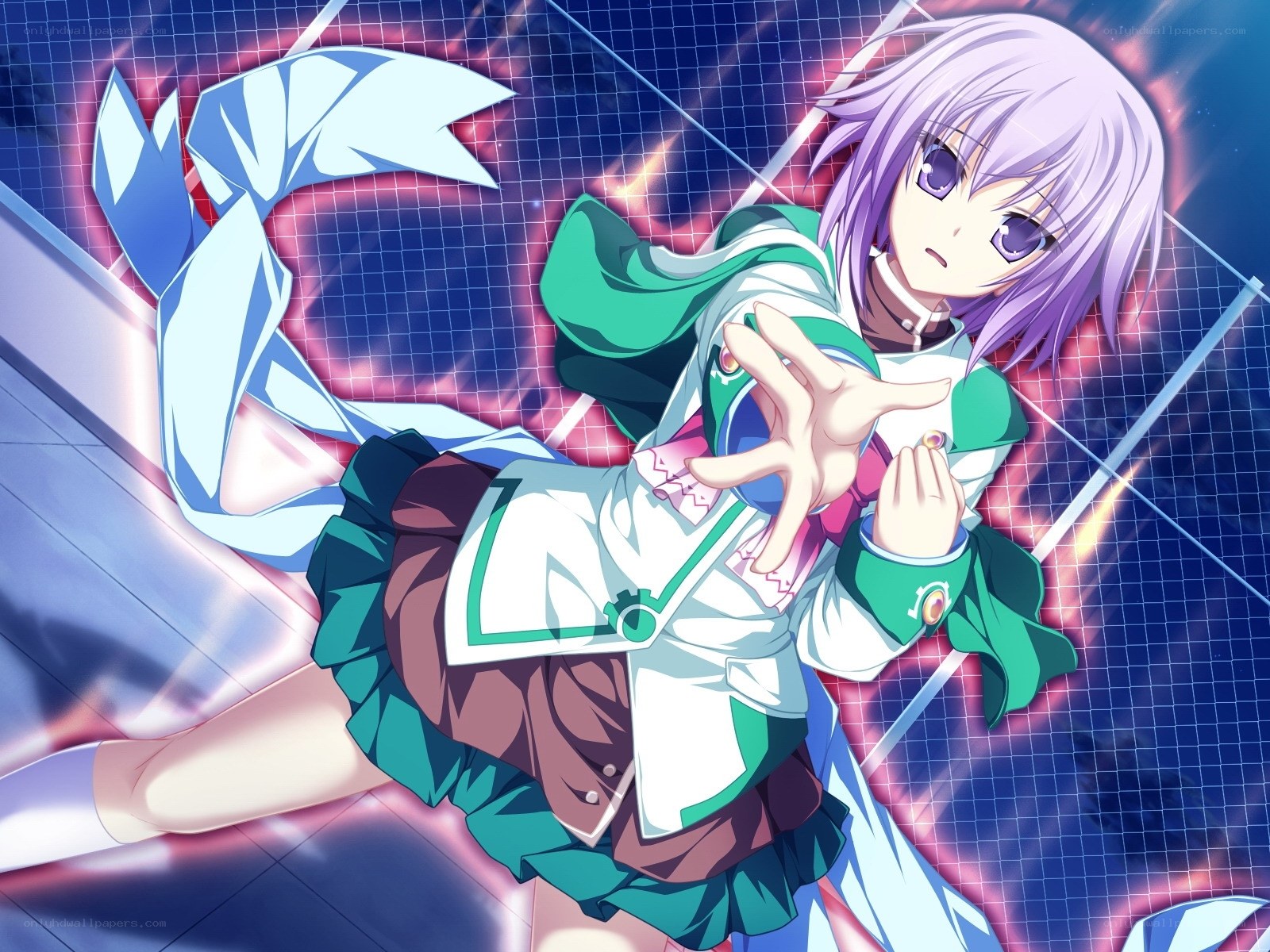 anime girl with purple hair