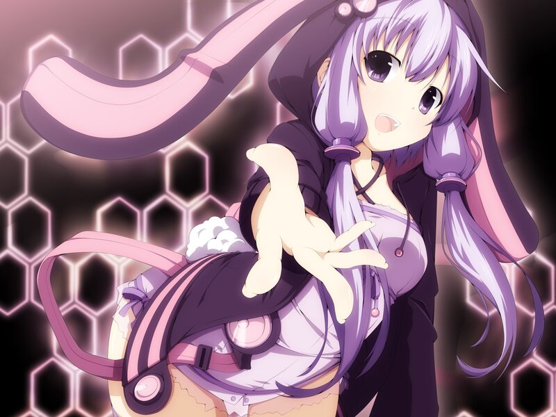 anime girl with purple hair