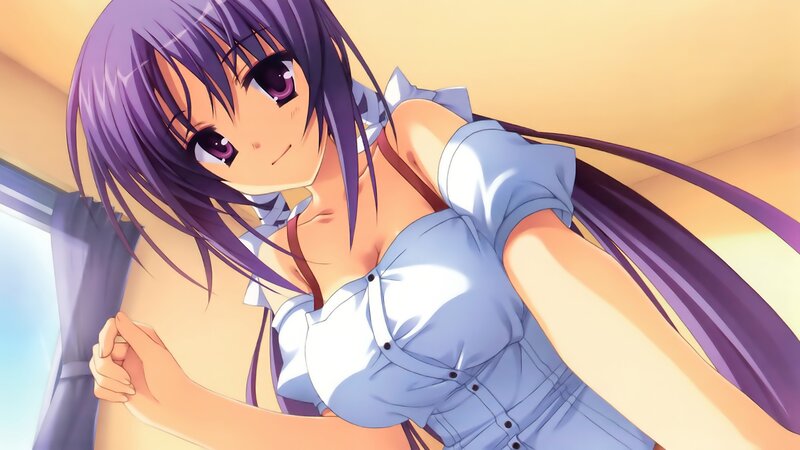 anime girl with purple hair
