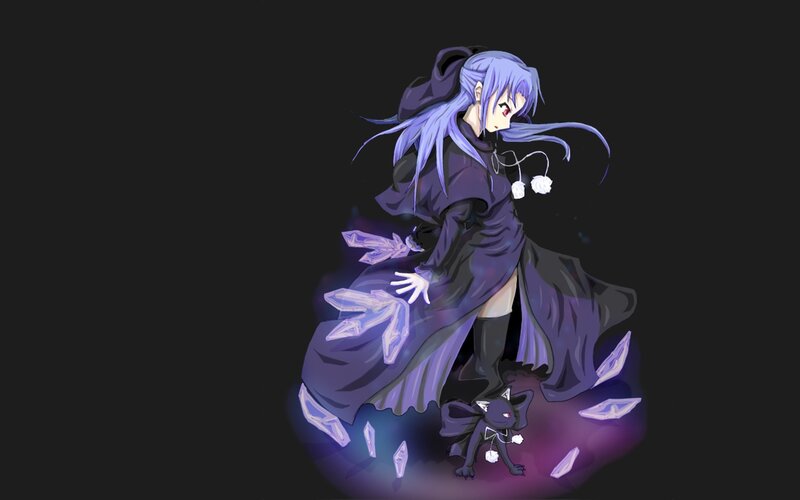 anime girl with purple hair