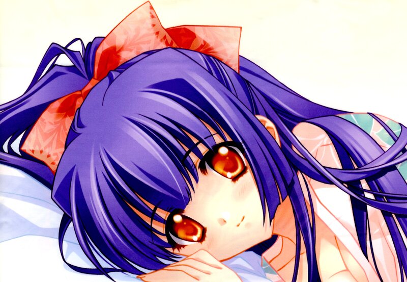 anime girl with purple hair