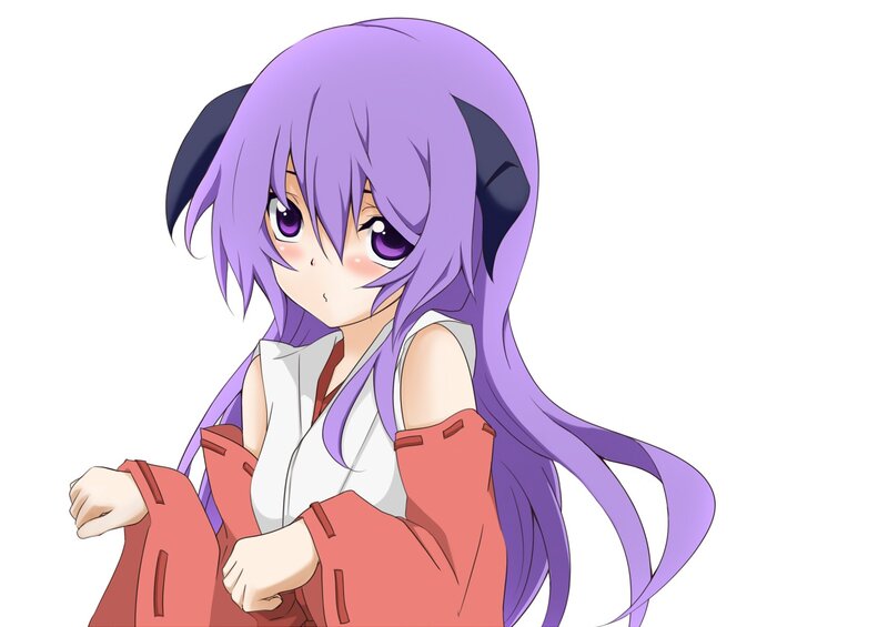 anime girl with purple hair