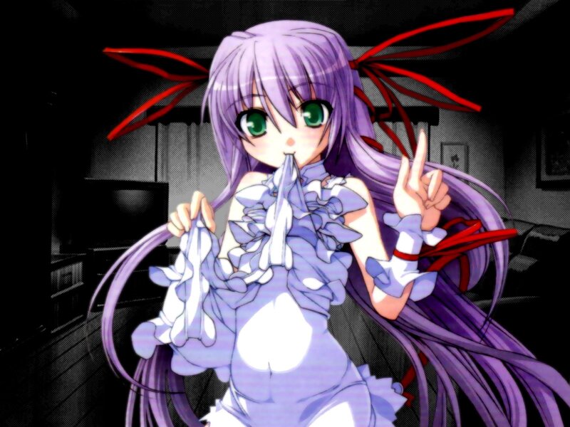 anime girl with purple hair