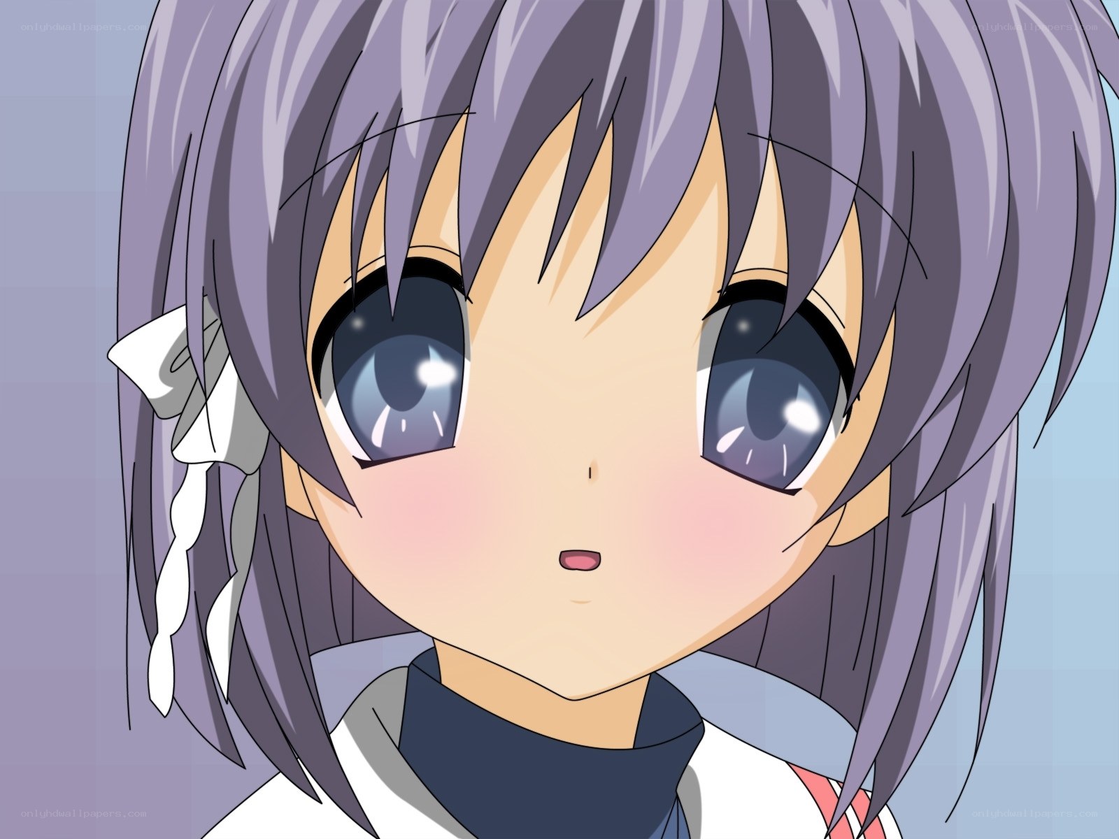 anime girl with purple hair