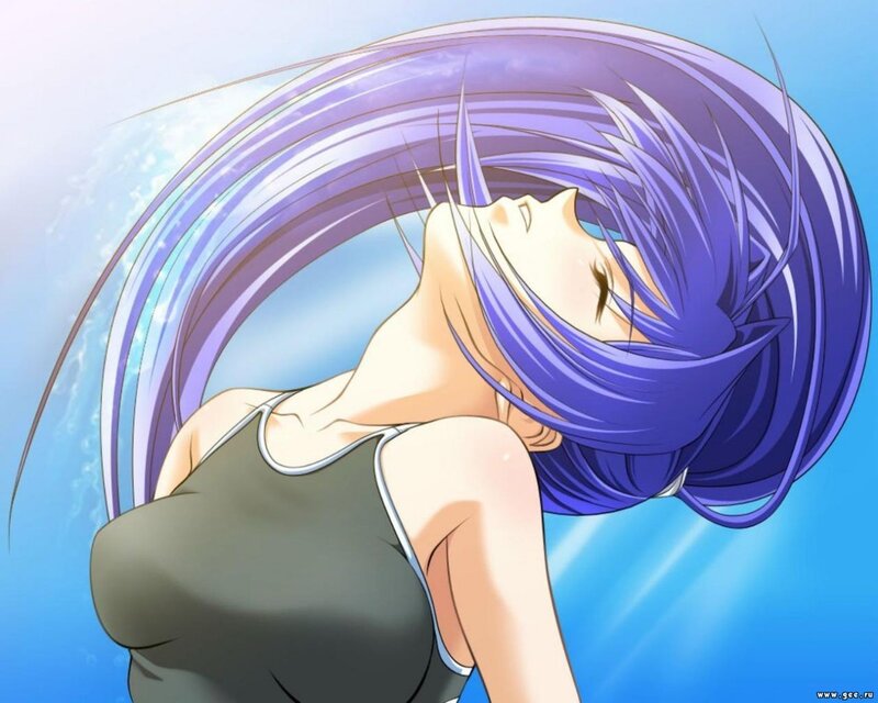 anime girl with purple hair