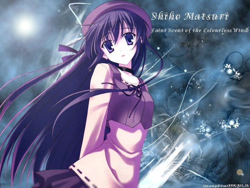 Anime girl with purple hair