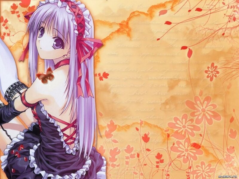 anime girl with purple hair