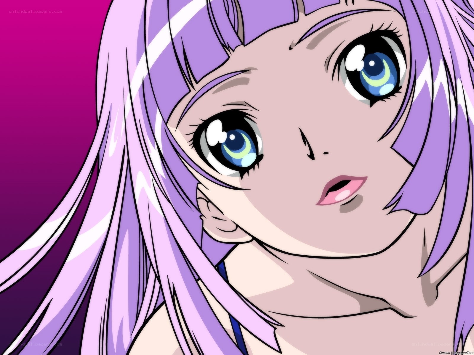anime girl with purple hair