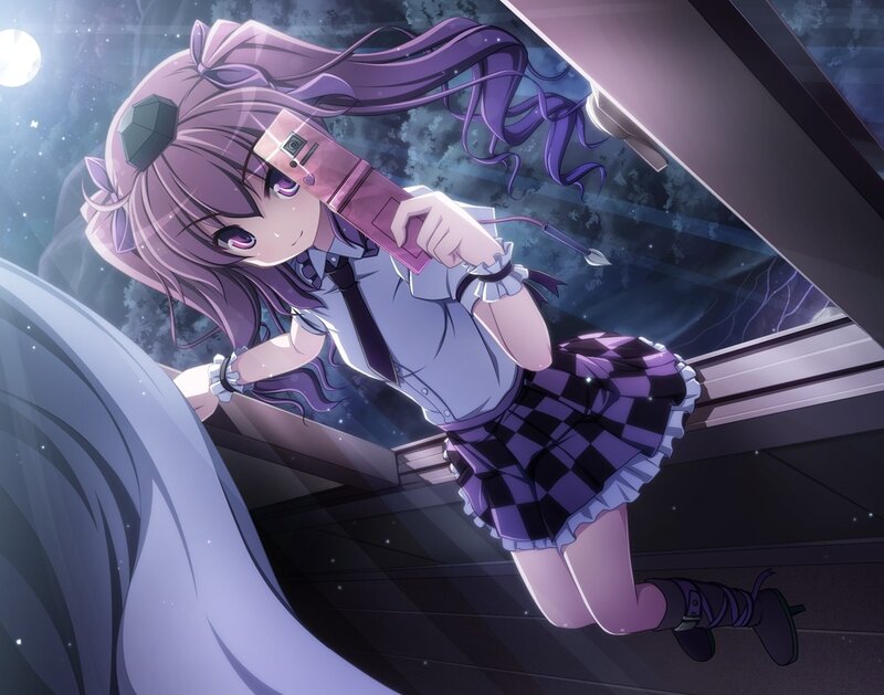 anime girl with purple hair