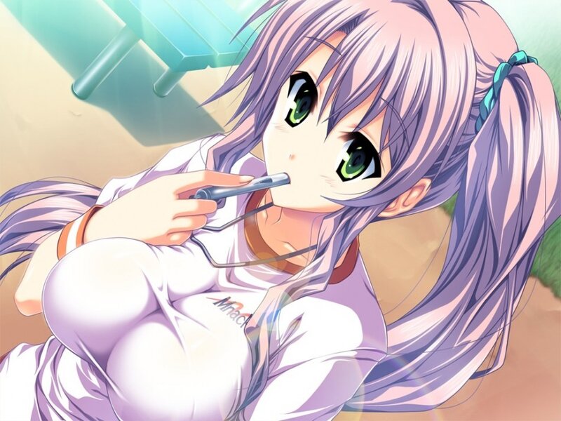 anime girl with purple hair