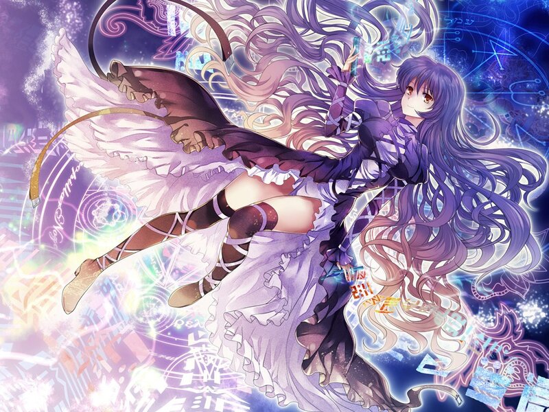 anime girl with purple hair
