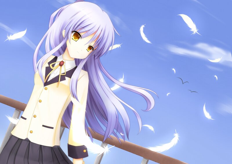 anime girl with purple hair