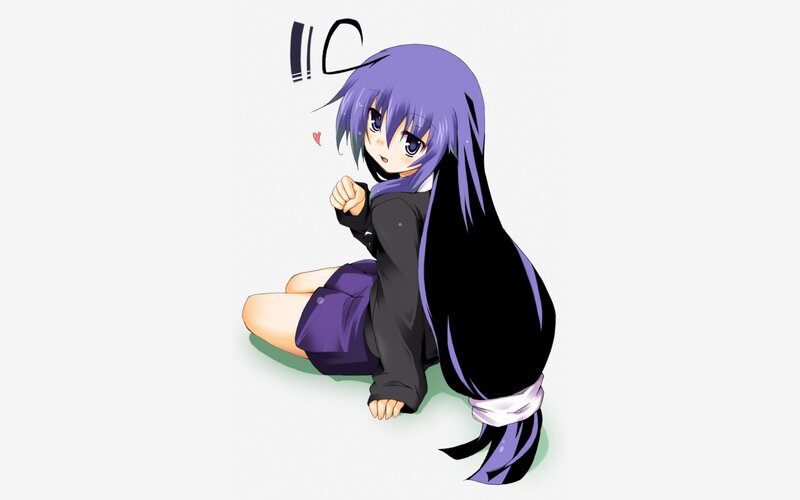 anime girl with purple hair