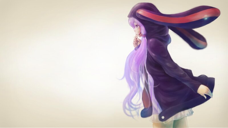 anime girl with purple hair